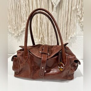 Barr + Barr New York Mahogany Brown Genuine Leather Satchel